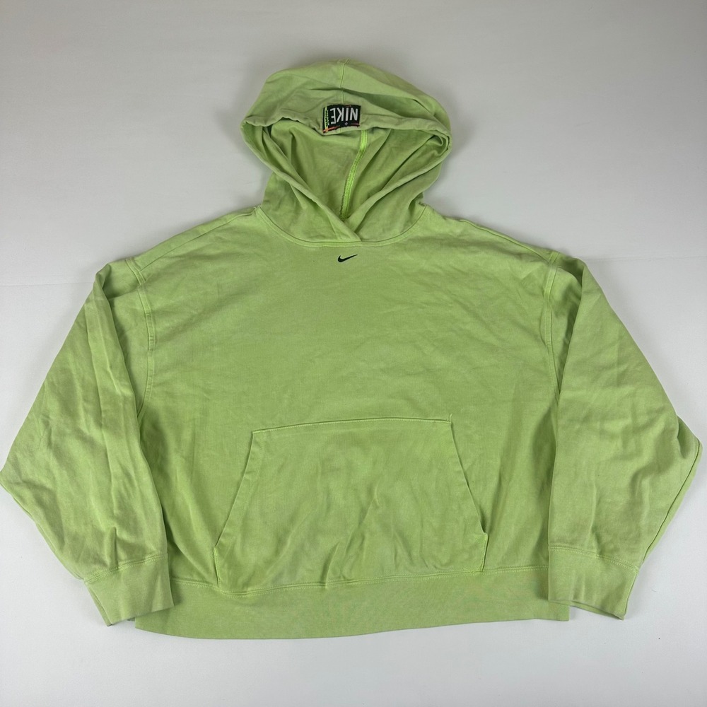 Nike Hoodie Womens Large Green Pullover Sweatshirt Vintage 90s Just‎ Do It Logo